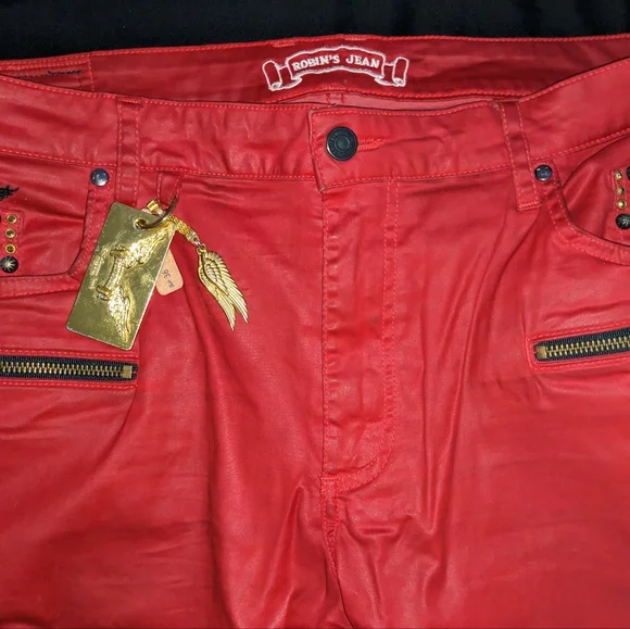 Robin's Jean Red Biker Shorts Size:36
